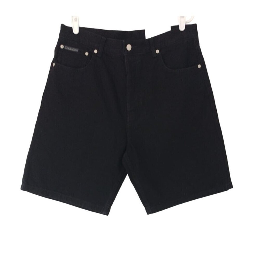 CALVIN KLEIN, Bermuda style denim shorts, for men, black, Size 32 W, NWT.